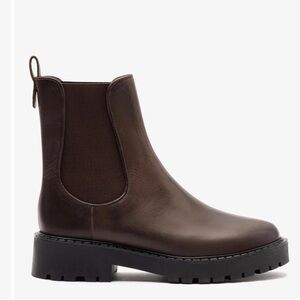 Larroudé Sancha Chelsea Boot In Brown Shadow Leather
